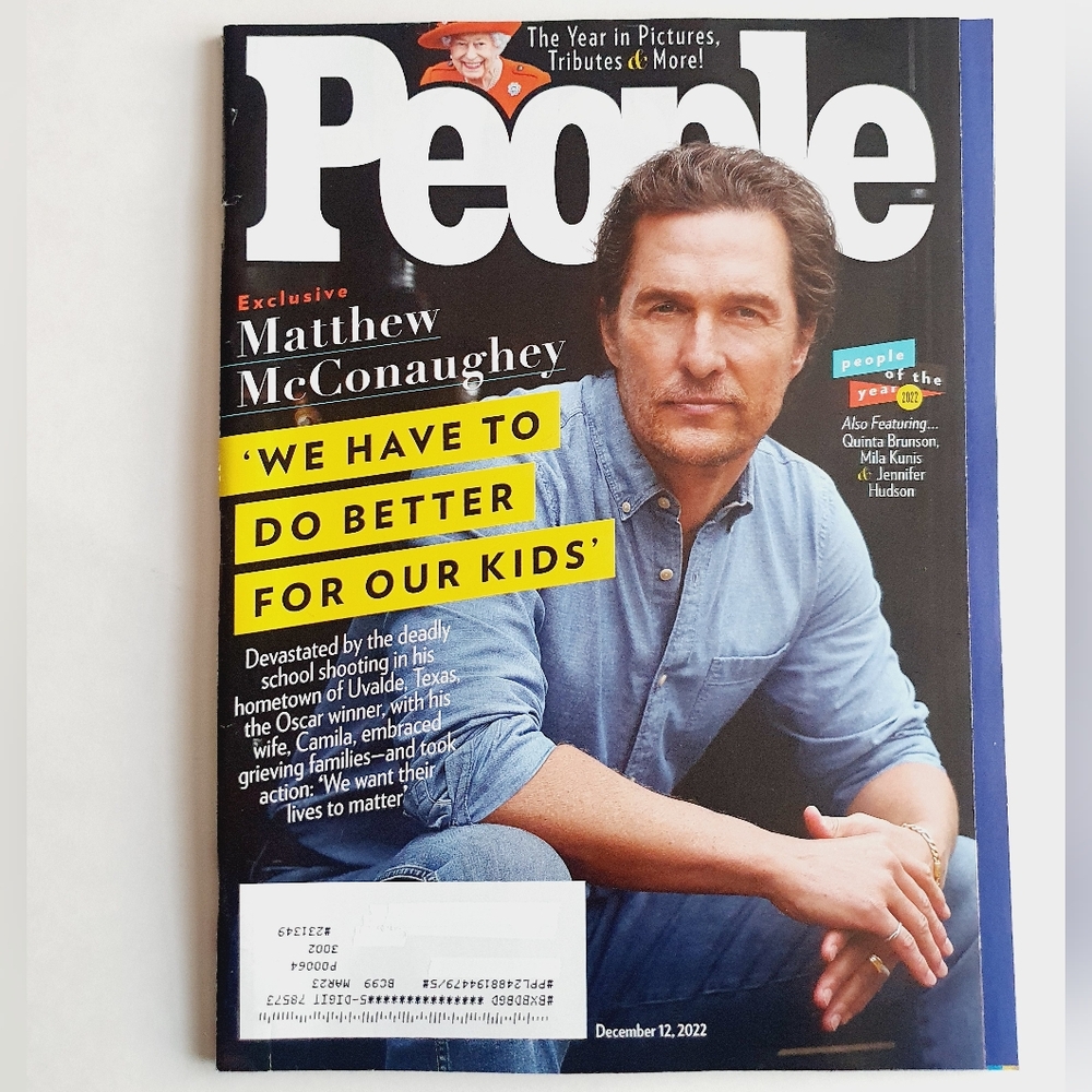 People Magazine December 12, 2022 Matthew McConaughey People Of The Year.